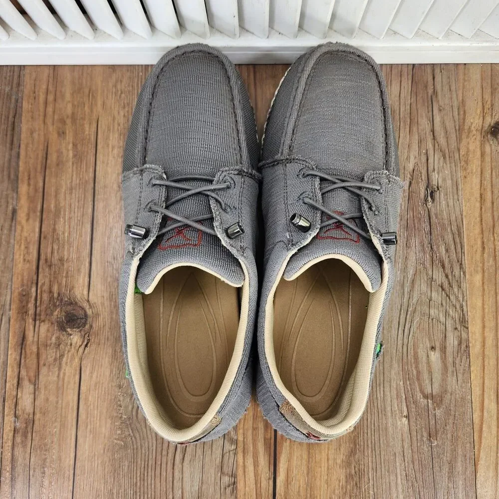 Twisted X Zero-X Mens Sz 8.5 Gray Lace Up Boat Dock Casual Moc Toe Shoes MZX0006